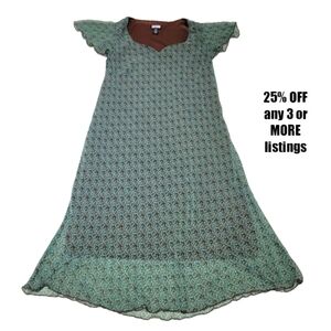 Prairie 18W Sheath Peasant Bohemian Boho Sheer Chiffon Cottage Country Plaid